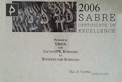 Pentru “Gala Premiilor Ursus pentru Jurnalism - Învingători pentru România” 2006